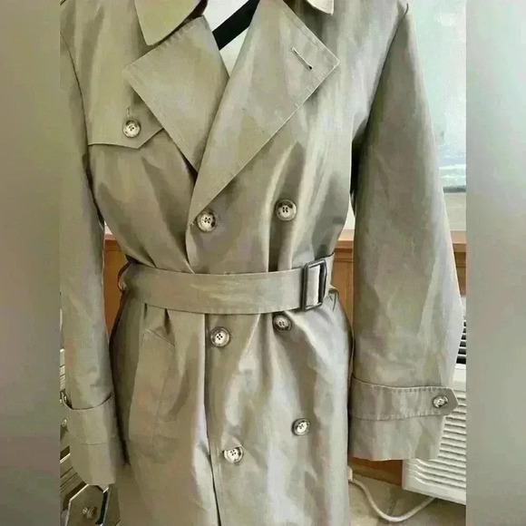 Botany Weathertopper beige, double breasted trench coat with plush liner;size 38 - Picture 2 of 10